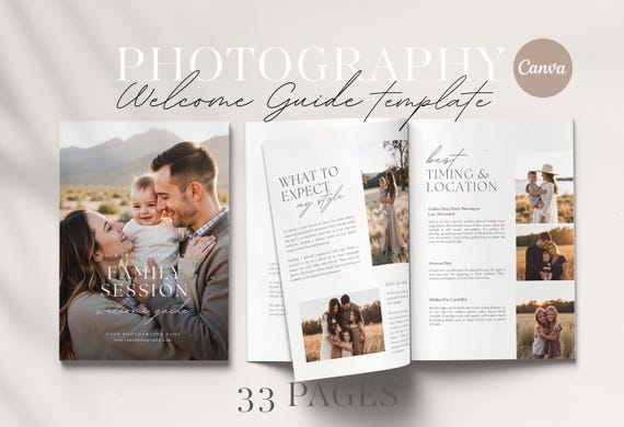 Family Photography Welcome Guide Template: Canva Pricing Guide (Digital Download)