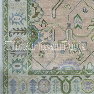Luxury Modern multicolor Oushak Hand Knotted Wool Area Rug 8x10, 9x12, 10x14 ft antique Handmade Rugs for Living Room,Bedroom...(Quick ship)
