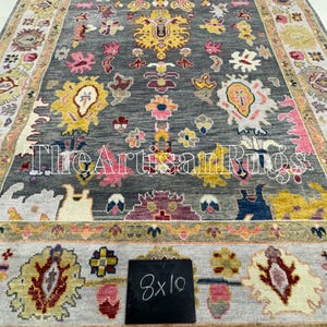 Contemporary Oushak multicolour Hand knotted Area Rug for Living Room, Bedroom, Office, Kids Room .....(Quick ship)