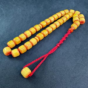 Bakelite 33-Bead Tasbih: Worry Beads, Macrame Tassel, Large Beads