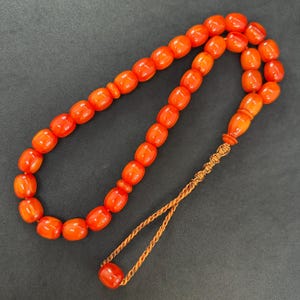 Bakelite 33-Bead Tasbih: Worry Beads, Macrame Tassel, Large Beads