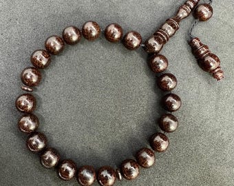 Antieke Duitse vezel Tasbih met 21 kralen: zorgkralen.