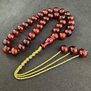 Bakelite 33-Bead Tasbih: Worry Beads, Macrame Tassel