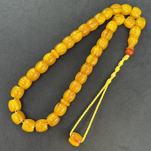 Bakelite 33-Bead Tasbih: Worry Beads, Macrame Tassel, Large Beads