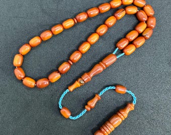 Tasbih antiguo alemán de fibra con 33 cuentas: Cuentas para aliviar el estrés de tamaño mediano.