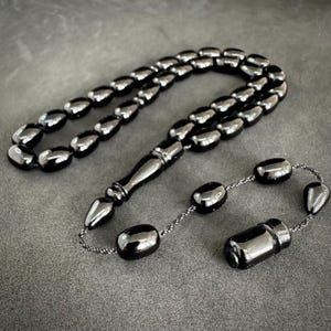 Black Bakelite 33-Bead Tasbih: Worry Beads