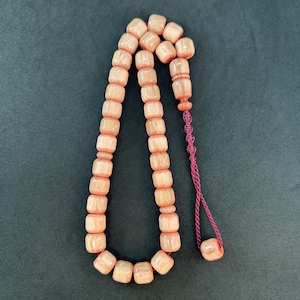 Bakelite 33-Bead Tasbih: Worry Beads, Macrame Tassel, Large Beads