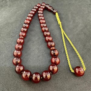 Bakelite 33-Bead Tasbih: Worry Beads, Macrame Tassel