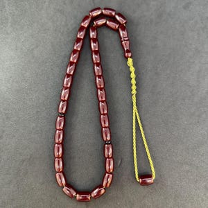 Bakelite 33-Bead Tasbih: Worry Beads, Macrame Tassel