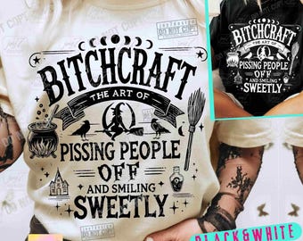 Bitch craft Funny Halloween PNG Sarcastic Snarky Witch Png Funny Adult Humor Witchcraft Png Retro Halloween Trendy Sassy Sarcasm ORIGINAL