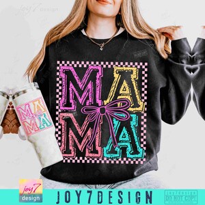 Mama Retro Kariert Coquette PNG Retro Mama Png Muttertag Trendige Mama Shirt Design Png Retro Mama Checker Niedliche Mama Coquette Bow ORIGINAL Bild 5