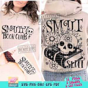 Smut SVG PNG Book Lover Svg Smut Slut Smutty Book Club Svg Book Flower Svg Book shirt Png Sleeve Png Sublimation Reading Cut File ORIGINAL image 1