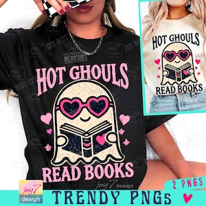 ホットなゴーストが本を読むPNG かわいいゴースト読書好きのハロウィーンPNG グルーヴィーなゴーストガーリーハロウィーン本好きの秋PNG プレッピーなトレンディなゴーストPNG オリジナル