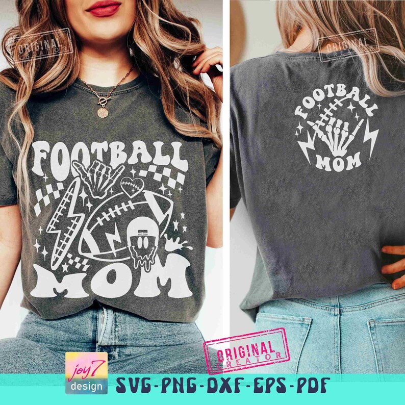 Retro Football Mom SVG PNG Baller Mom Football Game Day Mom deign Funny Football Front and Back Svg Aesthetic Cut File& Sublimation Original image 6