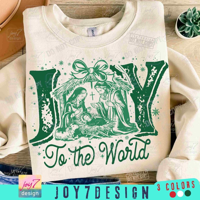 Joy To The World PNG Christian Christmas Nativity Scene Png Retro Christian Png Merry Christmas Christian design Retro Faith God PngORIGINAL image 1