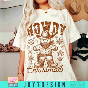 Howdy Christmas PNG Western Gingerbread Man Cowboy Png Retro Western Cowgirl Vintage Xmas Cute Winter holidays Trendy Country Png ORIGINAL image 4