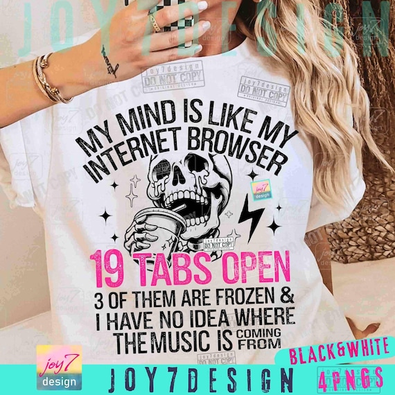 My Mind is Like Sarcastic Snarky PNG Sassy Png Snarky Funny Skeleton Coffee Lover Overstimulated Sarcasm Png Funny Png Adult Humor ORIGINAL