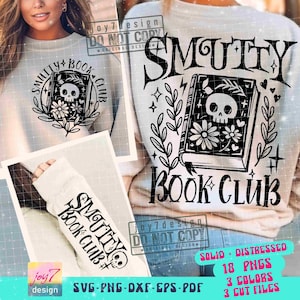 Smutty Book Club SVG PNG Book shirt Png Funny book Svg Book quotes Svg Book lover gift Svg Sleeve Png Sublimation Reading Cut File ORIGINAL