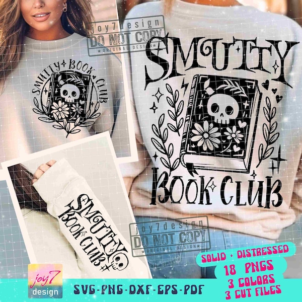 Smutty Book Club SVG PNG Book shirt Png Funny book Svg Book quotes Svg Book lover gift Svg Sleeve Png Sublimation Reading Cut File ORIGINAL