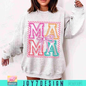 Mama Retro Kariert Coquette PNG Retro Mama Png Muttertag Trendige Mama Shirt Design Png Retro Mama Checker Niedliche Mama Coquette Bow ORIGINAL Bild 4