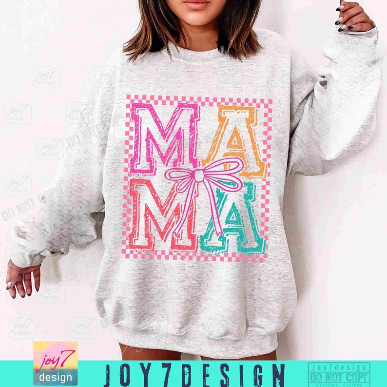 Mama Retro Kariert Coquette PNG Retro Mama Png Muttertag Trendige Mama Shirt Design Png Retro Mama Checker Niedliche Mama Coquette Bow ORIGINAL Bild 4
