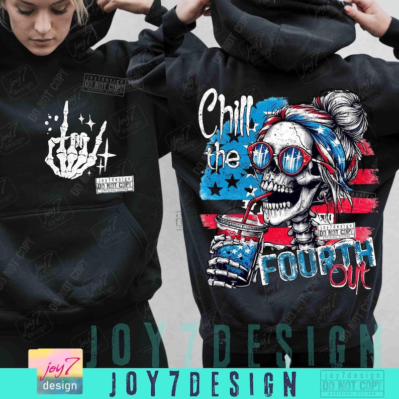 Chill The Fourth Out PNG 4th of july Png Funny Skeleton Fourth of July Retro 4th July Snarky America Independence Day SUBLIMATION ORIGINAL image 3