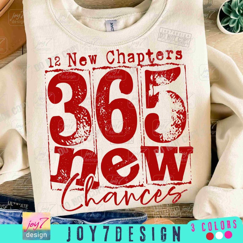 Happy New Years 12 New Chapters 365 New Chances PNG Simple New Years Png New Year Sublimation Png Trendy Retro New Years Eve Shirt ORIGINAL image 1