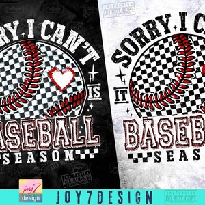 Sorry I Can't It's Baseball Season PNG Retro Checkered Baseball Png Baseball Game Day shirt Baseball Mom Png Trendy Baseball Team ORIGINAL image 2