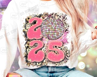 New Year&#39;s Eve PNG Groovy Disco Ball New Year Png Happy New Year 2025 Png Happy New Year Shirt Design Trendy New Year  Sublimation ORIGINAL