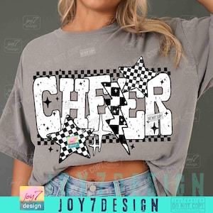 Animadora retro PNG Camiseta de animadora a cuadros retro PNG Animadora de moda PNG Competencia de animadoras divertidas PNG Mamá animadora PNG Equipo de animadoras popular ORIGINAL imagen 5