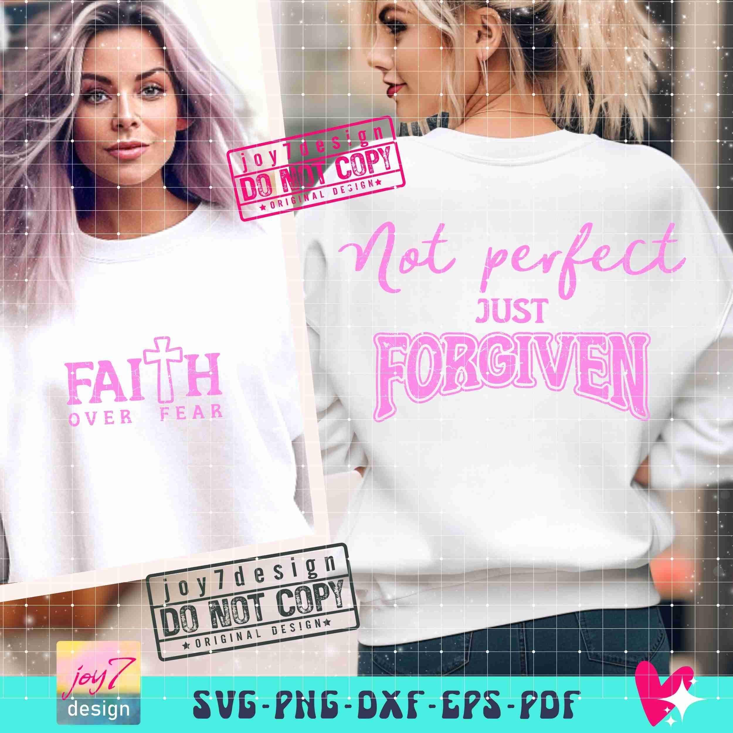 Retro Christian SVG PNG Christianity Svg Faith Over Fear Svg Forgiven ...