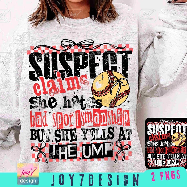 Suspect Claims Softball PNG Funny Softball Game Day Softball Retro Checkered Png Softball Shirt Design Trendy Softball Game Day Png ORIGINAL image 1