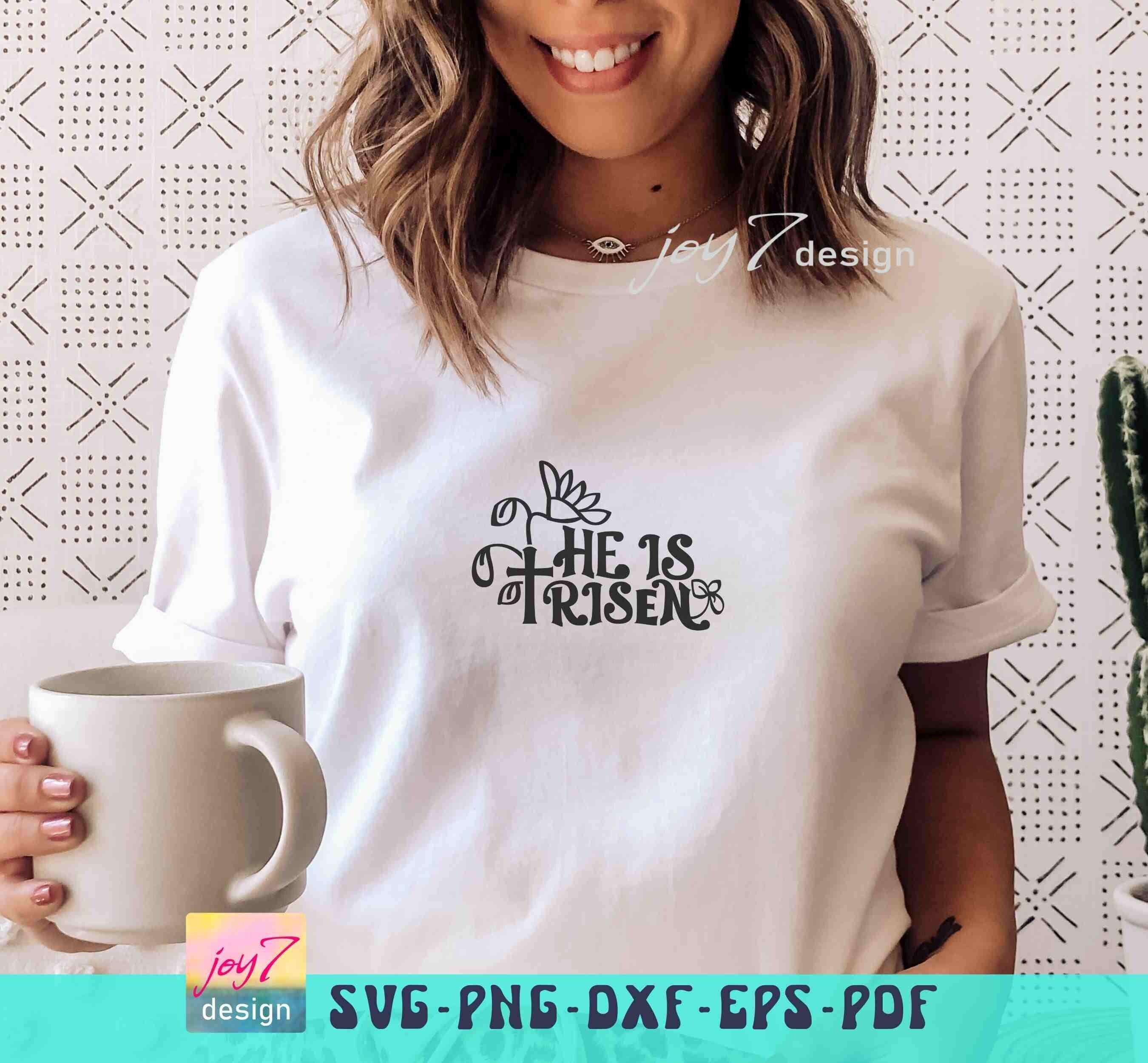 He is Risen SVG: Retro Wildflower Christian Design (digital