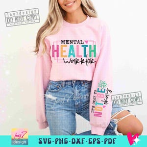 Mental Health Warrior PNG Sleeve Png Affirmations Png Boho self love Its Okay Positive Png Mental health Self Care Png Sublimation ORIGINAL image 6