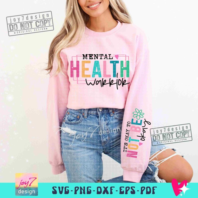 Mental Health Warrior PNG Sleeve Png Affirmations Png Boho self love Its Okay Positive Png Mental health Self Care Png Sublimation ORIGINAL image 6