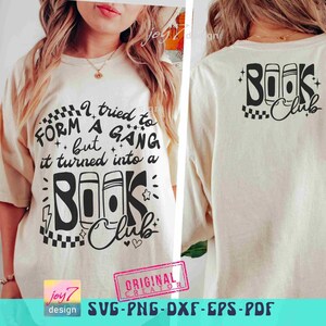 Book Club SVG PNG Funny Book Svg Retro Book Png Book lover Svg Book Shirt Svg Book Quotes Svg Booktrovert Retro Teacher Librarian Original image 3