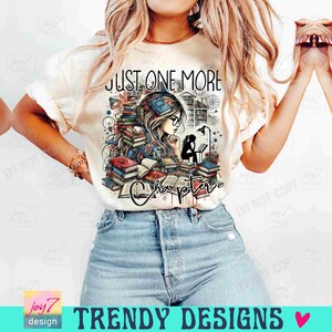 One More Chapter PNG Retro Book shirt Png Bookish Png Book Lover Librarian Book Girl Book Club Trendy Readers Png Booktrovert Png ORIGINAL image 5