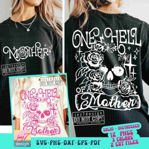 One Hell of a Mother SVG PNG Sassy Mom Shirt Svg Skeleton design Motherhood Sarcastic Mom Png Mothers Day Retro Sublimation CutFile ORIGINAL