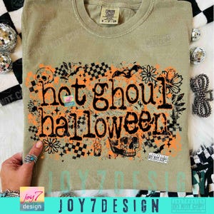 Hot Ghoul Halloween PNG Spooky Checkered Halloween Png Funny Halloween Floral Skull Spooky Season Gothic Girly Png Spooky Fall Png ORIGINAL image 6