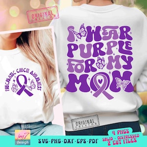 Pancreatic Cancer Purple ribbon SVG PNG Cancer Awareness Png Awareness Month Svg Cancer Ribbon Cancer Sublimation CutFile Front Back Svg Png