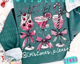 Christmas Please PNG Retro Festive Cocktail Coquette Holiday Drink Xmas Humor ORIGINAL (Digital Download)