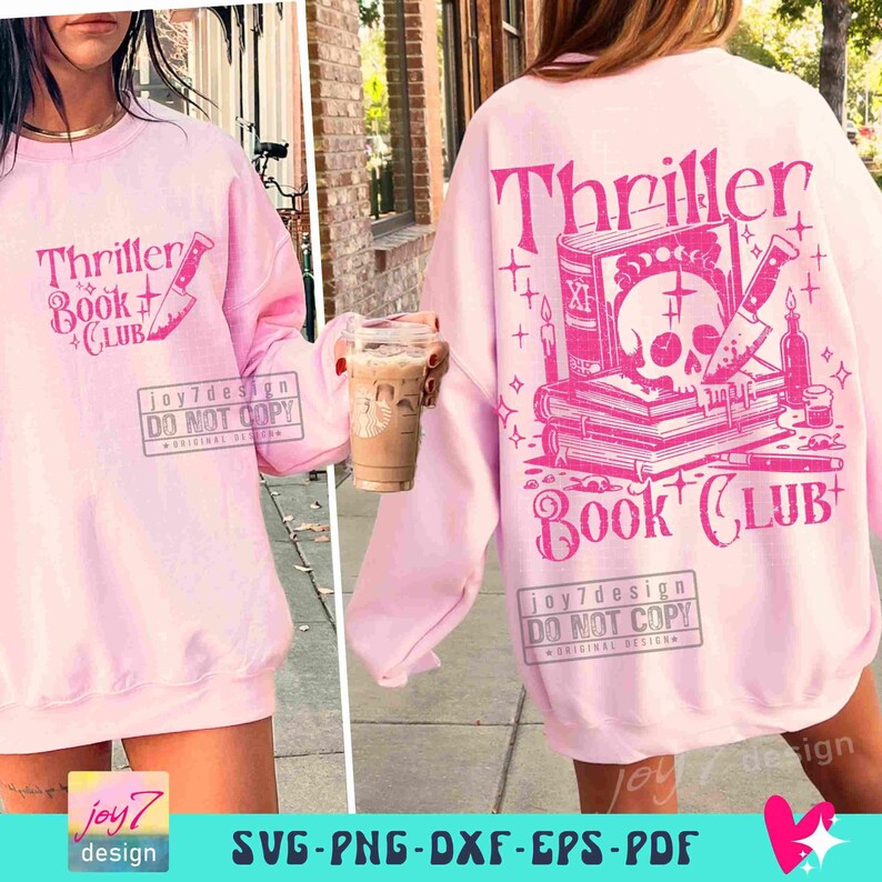 Thriller Book Club SVG PNG Book quote Svg Bookish Png Book lover gift Svg Horror Funny Adult Png Book Cricut Svg Reader Sublimation ORIGINAL image 4