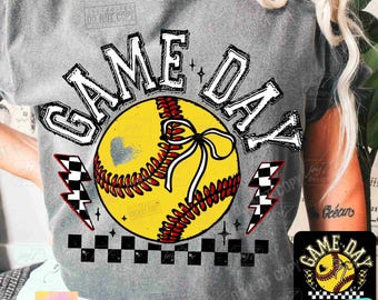 Softball Game Day Checker Softball Coquette PNG Game Day Softball Season Png Softball Shirt Design Trendy Softball Sublimation Dtf ORIGINAL