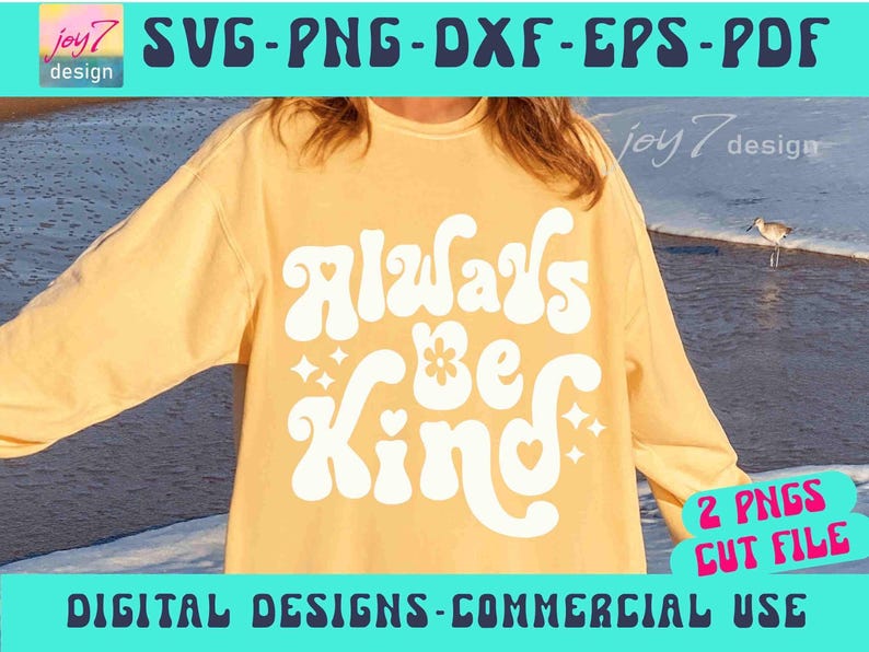 Always Be Kind SVG: Retro Hippie Shirt Design (PNG, PDF) image 1