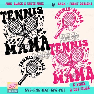 Tennis Mama PNG SVG Tennis Svg Tennis Game Day Tennis Mom Cut File Front Back Svg Sports Png Retro Designs Png Sports Sublimation ORIGINAL image 2