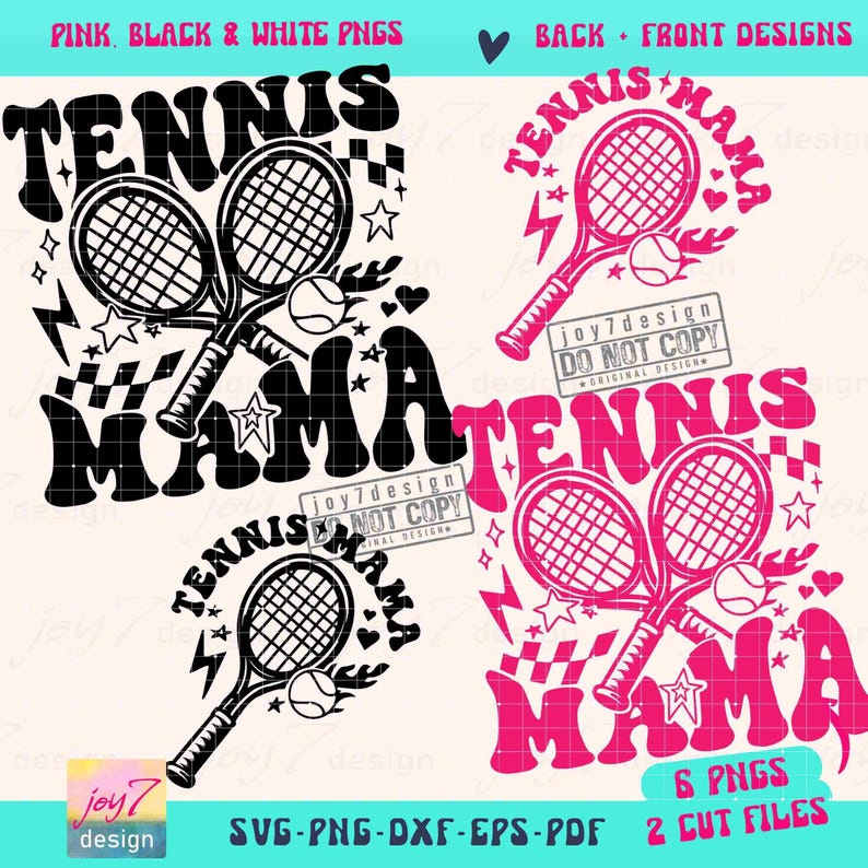 Tennis Mama PNG SVG Tennis Svg Tennis Game Day Tennis Mom Cut File Front Back Svg Sports Png Retro Designs Png Sports Sublimation ORIGINAL image 2