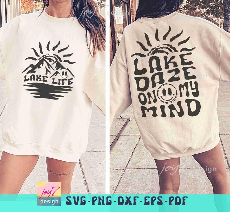 Lake Daze on My Mind SVG PNG Koszulka Lake Svg Wzory koszulek Lake Svg Koszulka z wakacjami rodzinnymi Lake Png Groovy Retro Lake Dtf Png Sublimacja zdjęcie 4