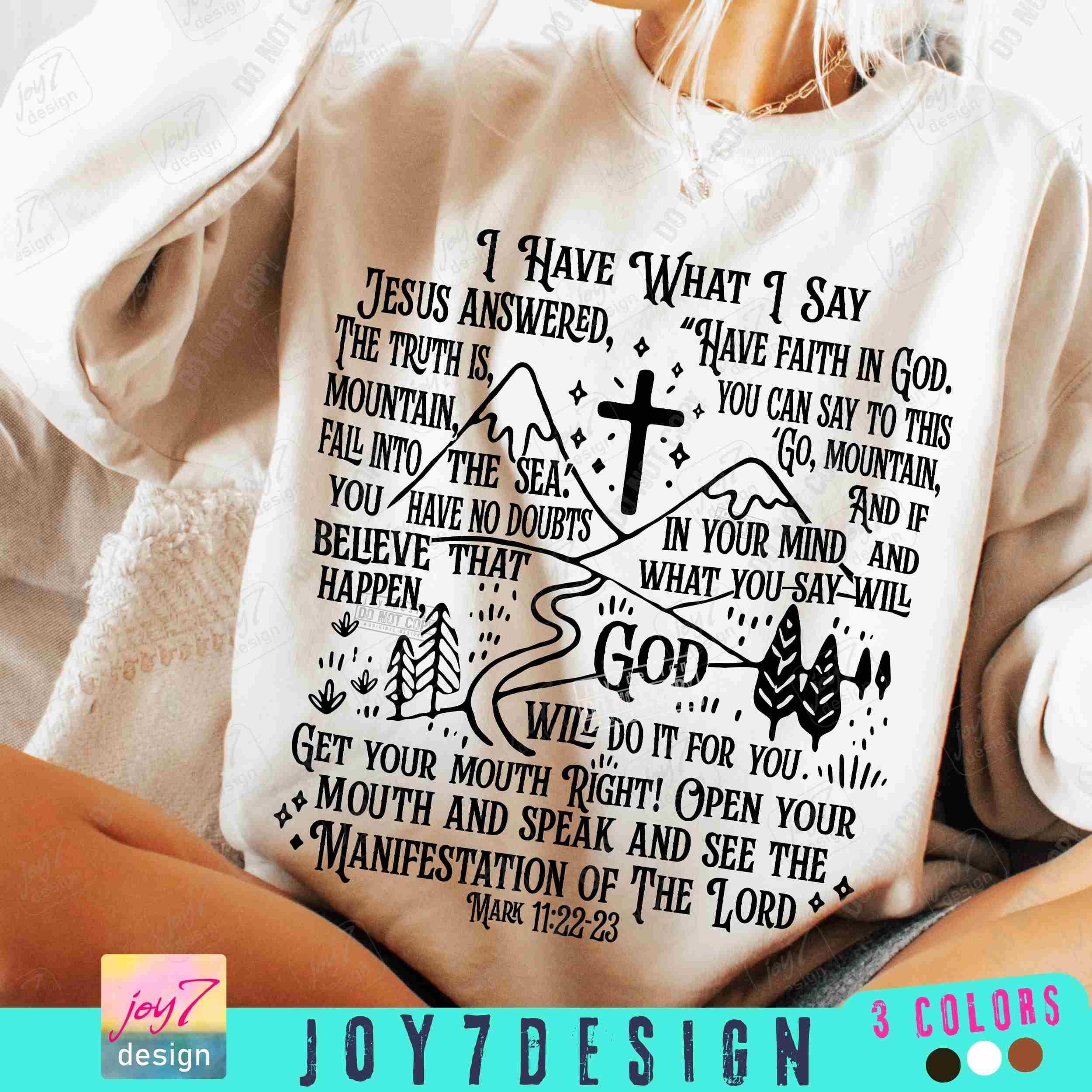 Jesus Scripture I Have What I Say Bible PNG Bible Verse Faith Png Christian Easter Psalm Png Encouraging Christian Png Mark 11:22 ORIGINAL