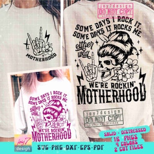 Motherhood SVG PNG Funny Mom Rocking Motherhood Funny Mothers Day Trendy Mom Png Sarcastic Retro Sublimation Front Back Svg CutFile ORIGINAL