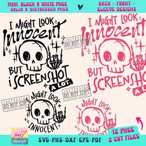 I Might Look Innocent Sarcastic SVG PNG Funny Adult Humor Skeleton Svg Sarcasm Png Snarky Png Retro Sublimation Skull Svg Cut Files ORIGINAL image 2